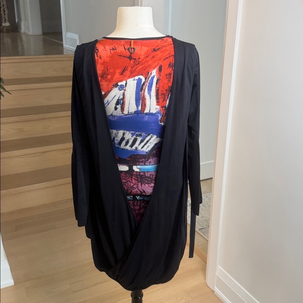 Save the Queen Made in Italy Abstract Print Bubble Hem Dress Size M - Picture 3 of 9